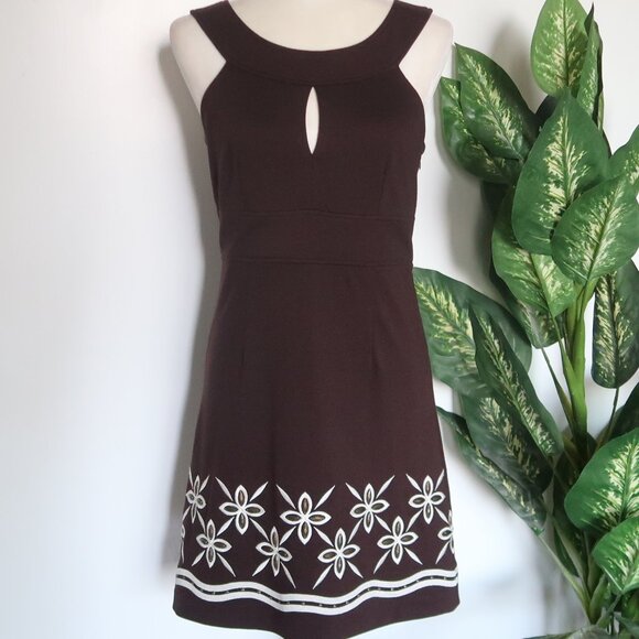 Laundry by Shelli Shelli Segal Sleeveless Fit & Flare Dress Embroidered Beaded 4 - Picture 2 of 14